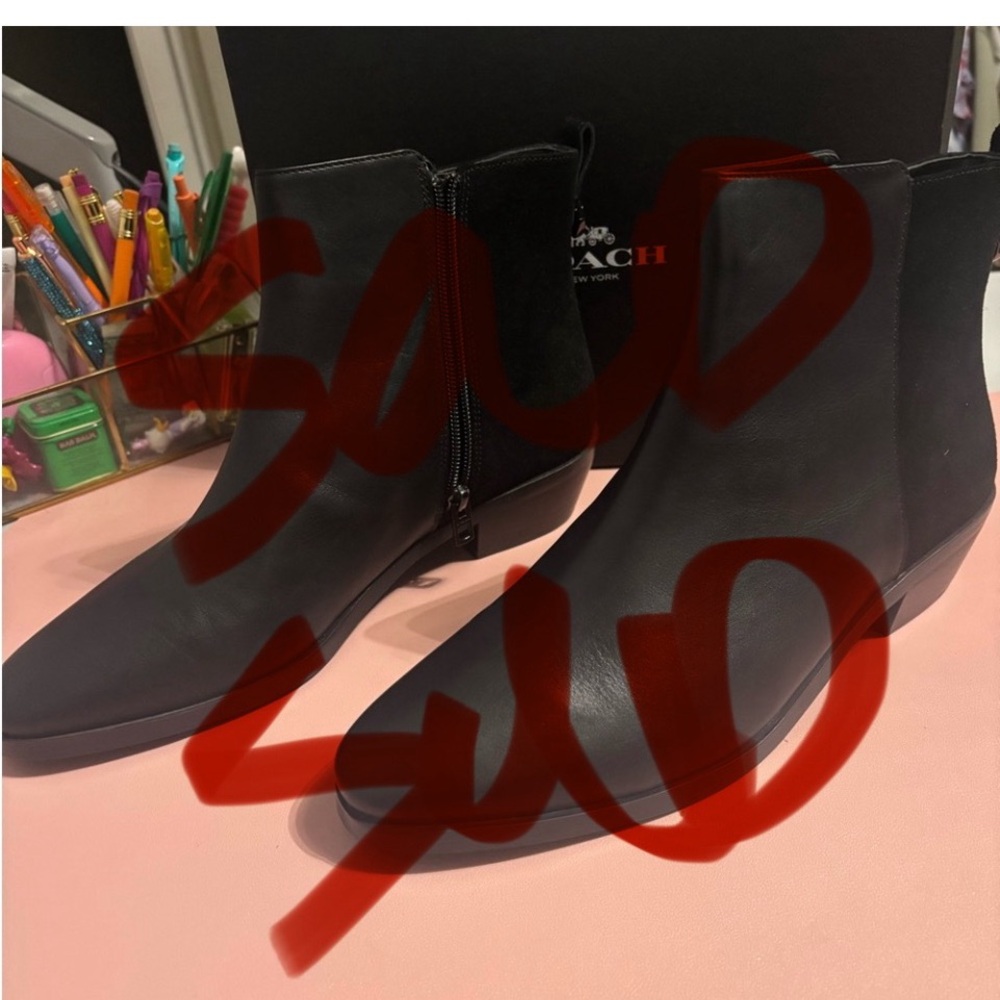 Sold
Coach Sleek Black Ankle Booties